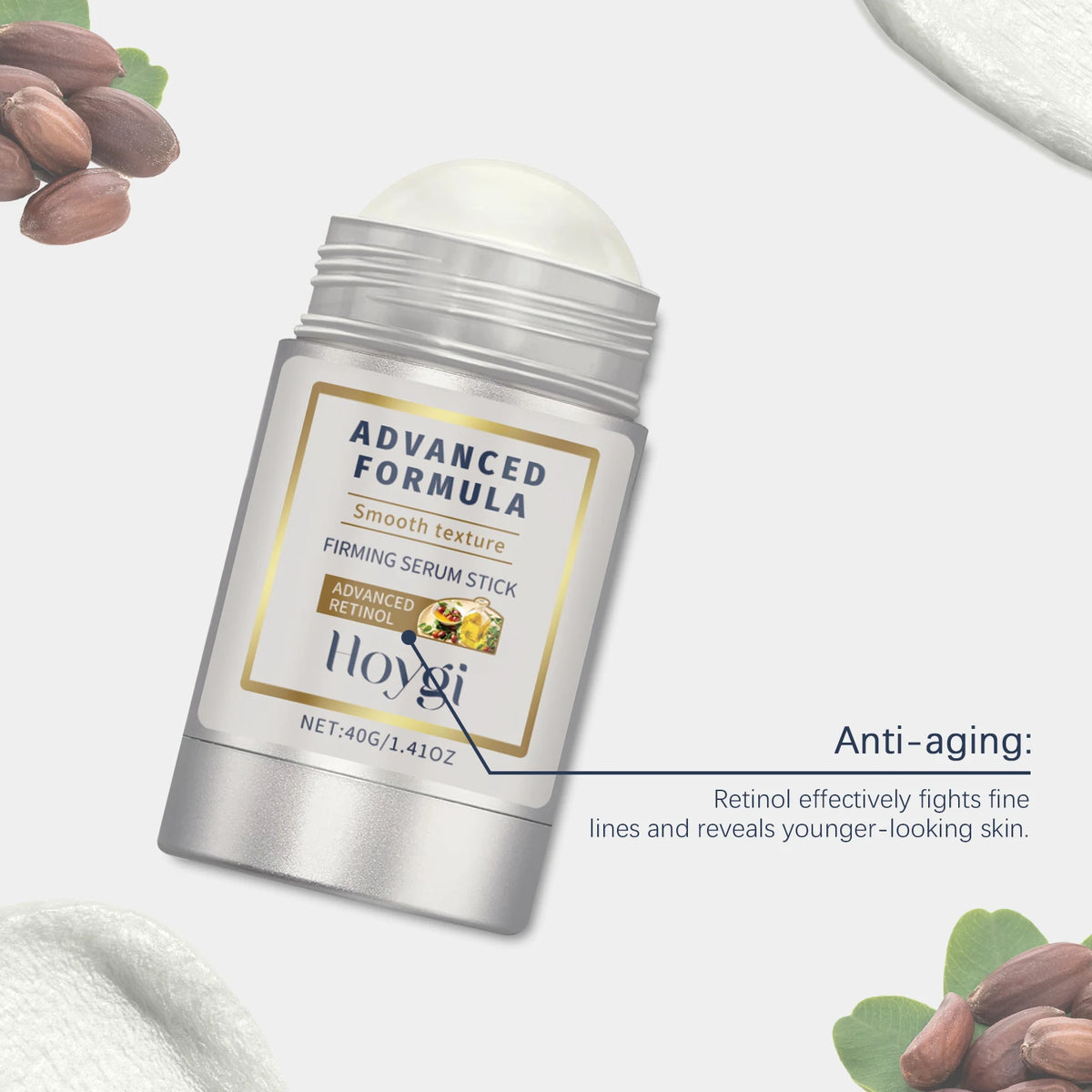40G Retinol Renewal Stick Wrinkle Smoothing and Night Repair Niacinamide+Hyaluron Portable Solid Serum for Face Neck